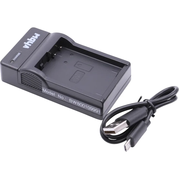 vhbw Micro USB Ladegerät Ladekabel passend für Kamera Akku Panasonic DMW-BLD10, DMW-BLD10E, DMW-BLD10PP