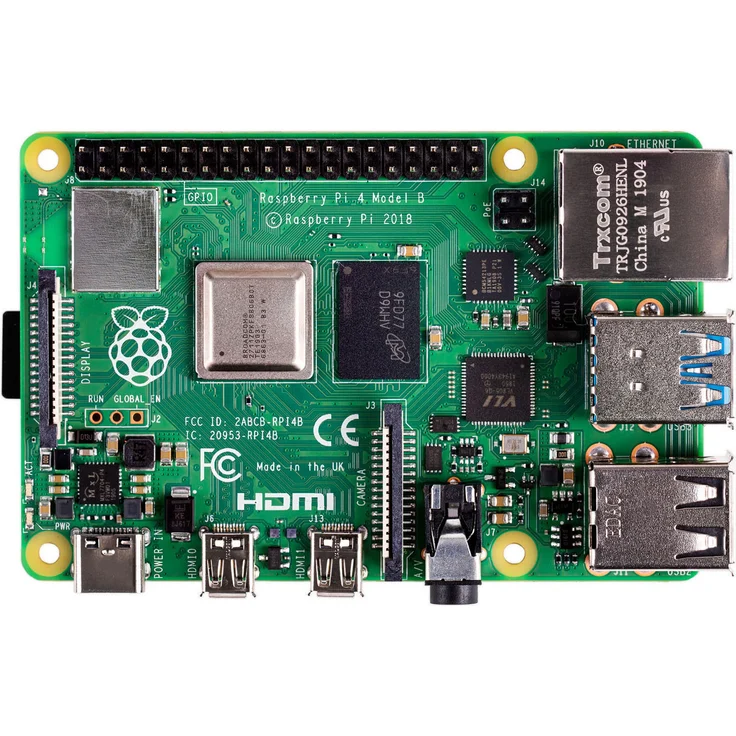 Raspberry Pi 4 Modell B, 4 GB, ARM-Cortex-A72 4 x, 1,50 GHz, 4 GB RAM, WLAN-ac, Bluetooth 5, LAN, 4 x USB, 2 x Micro-HDMI – Bild 1