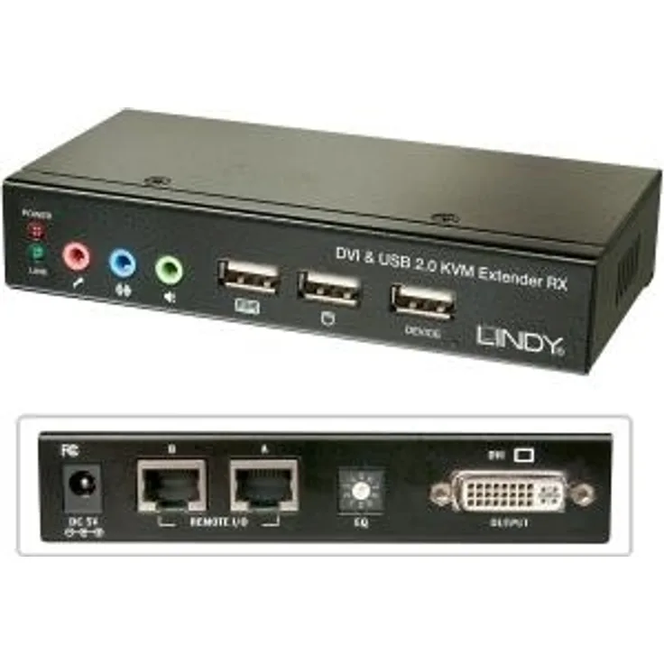 Cat.5 KVM Extender Classic DVI USB Audio, 50m