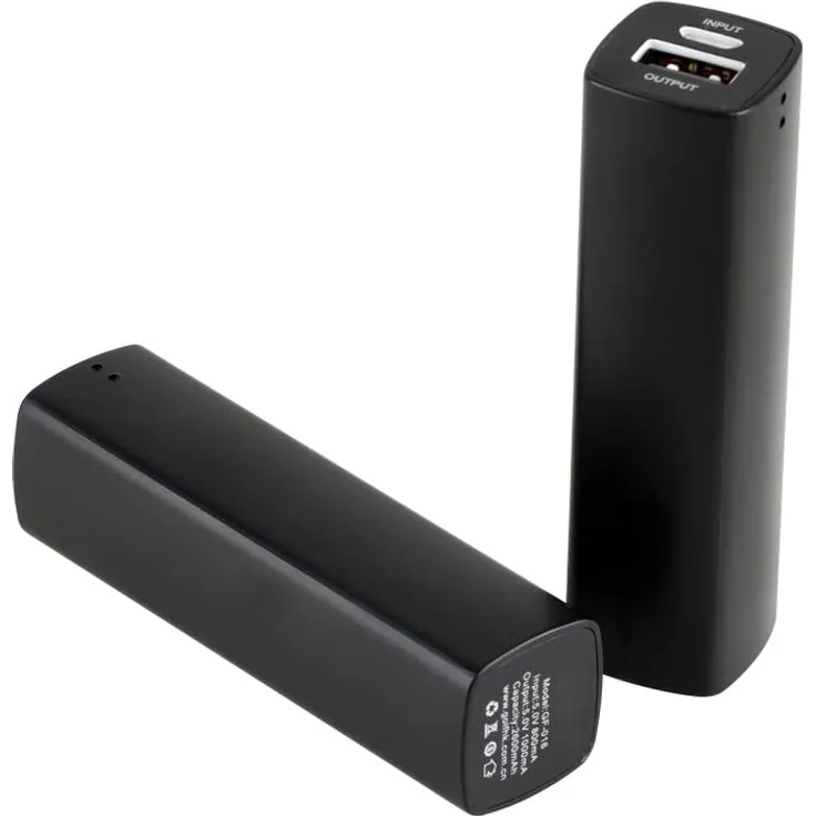 XLYNE Powerbank 2200 mAh, Zusatzakku für mobile Geräte (Smartphone, Handy, MP3-Player, Navigationsgeräte), schwarz