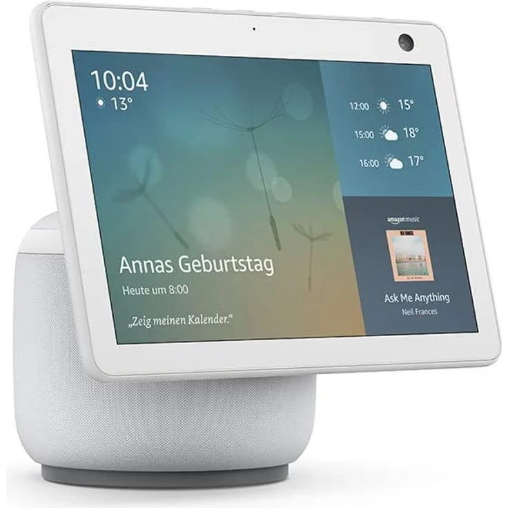 Amazon Echo Show 10 (3. Generation), hochauflösendes Smart Display mit Bewegungsfunktion und Alexa, Weiß – Bild 1