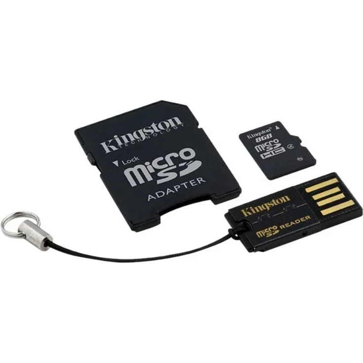 Kingston Mobility Kit micro-SDHC-SDXC 8GB Klasse 4 (Karte plus SD und USB-Adapter)