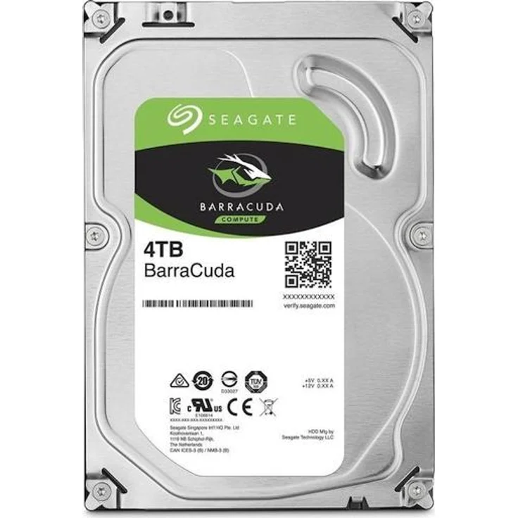 Seagate BarraCuda 4 TB HDD interne Festplatte (8,9 cm (3,5 Zoll), 5400 U-Min, 256 MB Cache, SATA 6 Gb-s, silber) Modellnr.: ST4000DM004-2CV104, FFP – Bild 1
