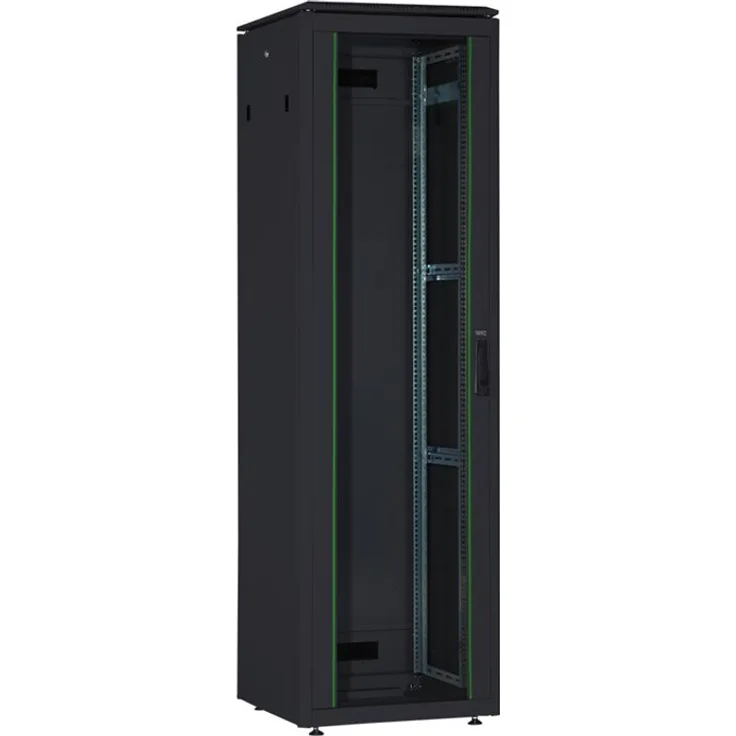 DIGITUS Netzwerk-Schrank 19-Zoll 22HE - 60x80 cm - Unique Serie - Traglast 800 kg - Nutztiefe 743 mm - Schwarz