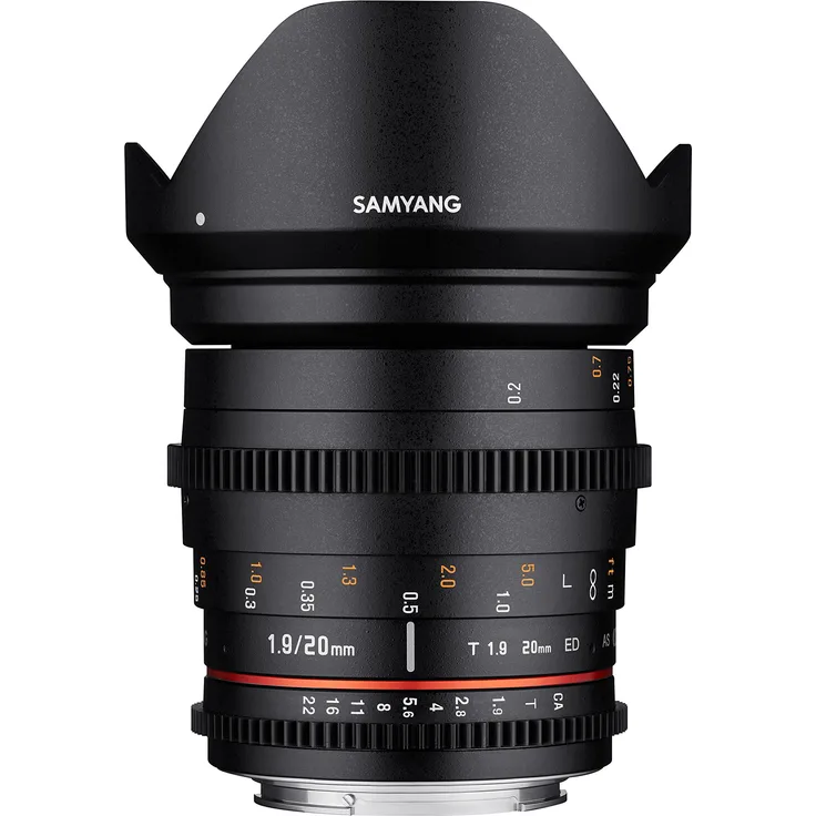 SAMYANG 13020T1.9CM 20mm T1.9 VDSLR ED AS UMC Objektiv für Anschluss Canon M schwarz