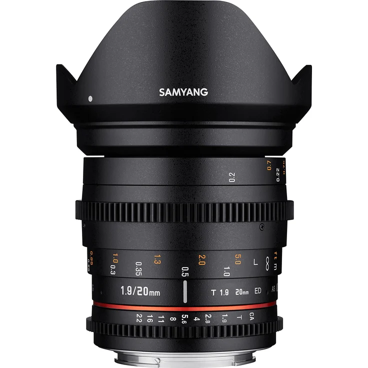 SAMYANG 13020T1.9CM 20mm T1.9 VDSLR ED AS UMC Objektiv für Anschluss Canon M schwarz – Bild 1