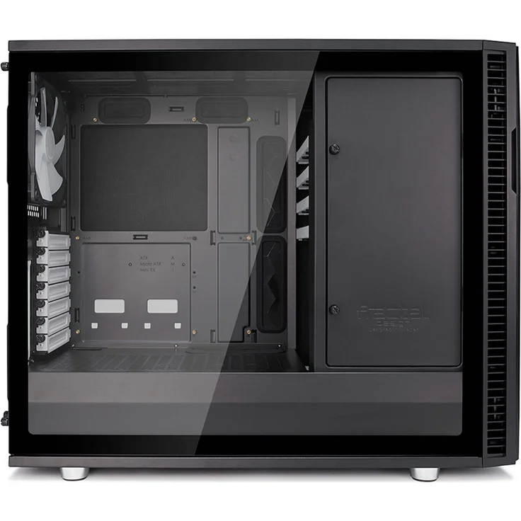 Fractal Design Define R6 Black Tempered Glass, PC Gehäuse (Midi Tower mit Seitenteil aus gehärtetem Glas) Case Modding für (High End) Gaming PC, schwarz – Bild 2