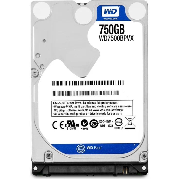 WD Blue 750 GB interne mobile Festplatte WD7500BPVX (6,3 cm (2,5 Zoll), 5400rpm, 8MB Cache, SATA) bulk – Bild 1