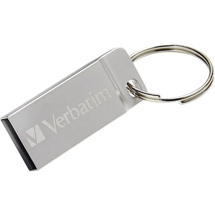 Verbatim Executive USB-Stick aus Metall - 64 GB - robuster Stick mit USB 2.0-Schnittstelle - inklusive praktischem Schlüsselring - silber