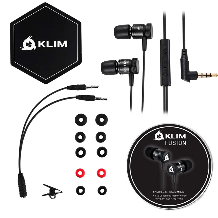 KLIM Fusion In-Ear Kopfhörer mit Memory Foam schwarz – Bild 4