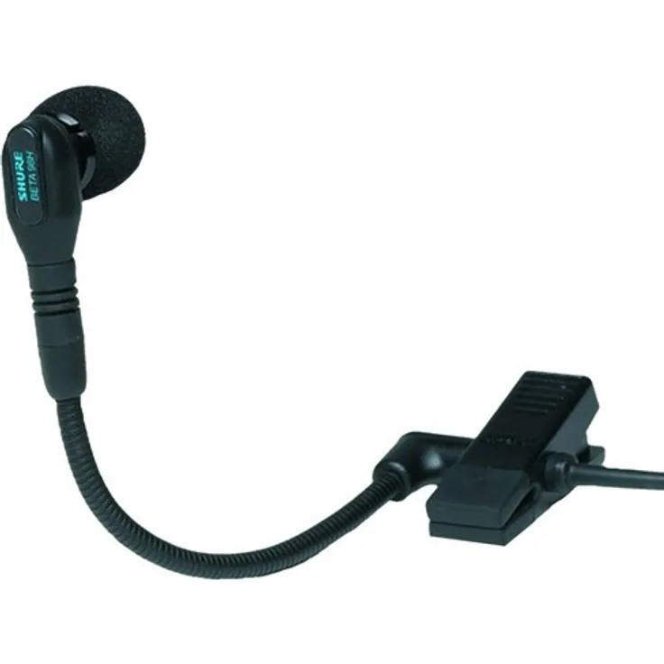 Shure BETA 98H-C Miniatur-Clip-On-Kondensatormikrofon für Saxophon-Blechbläser, mit Nierencharakteristik, Schockabsorber und Vorverstärker (XLR)