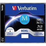 Verbatim M-DISC BD-R XL 100GB/1-4x Jewelcase (1 Disc) Inkjet Full Size Printable Surface, Lifetime Archival 43833 transparent/weiß