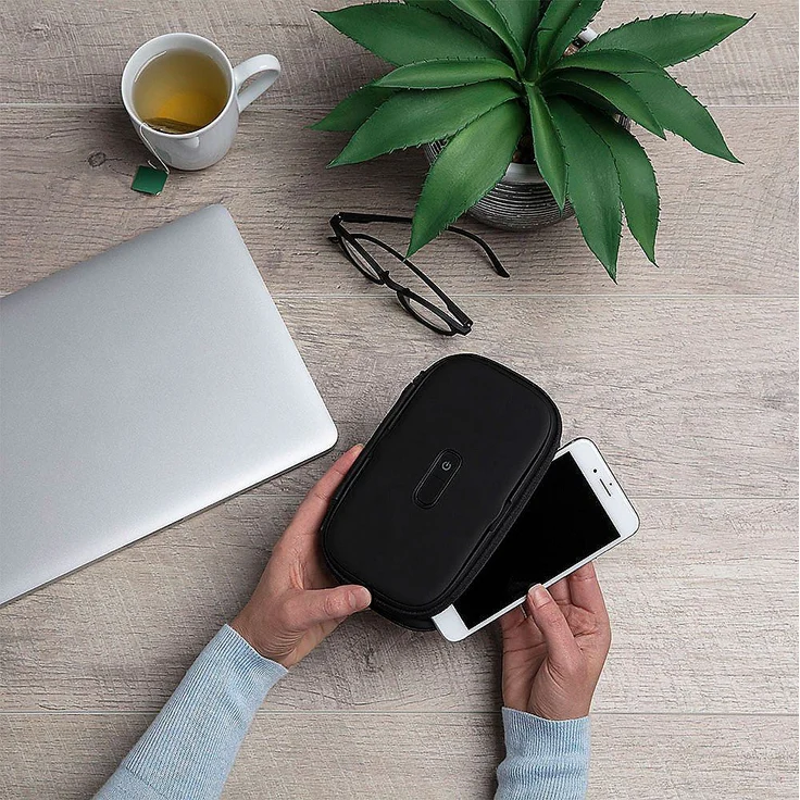 HoMedics tragbares UV-Desinfektions-Etui, geeignet für Smartphones, keimfrei in 1 Minute, für viele Modelle, Desinfektionsbox, schwarz – Bild 5