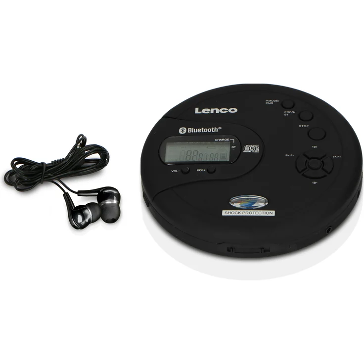 Lenco CD-300 Tragbarer CD-Player Walkman mit Bluetooth, MP3 Funktion, Antishock, schwarz – Bild 4
