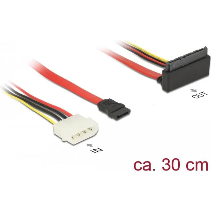 DeLOCK 85514 0.3m 1 x Molex 4 pin 1 x SATA 22 pin - 1 x SATA 7 pin Mehrfarben SATA-Kabel (85514)
