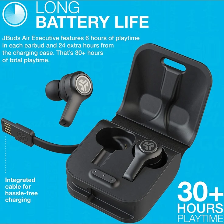 JLab JBuds Air Executive True Wireless In-Ear Kopfhörer mit Bluetooth, geeignet für Sport, schwarz – Bild 6