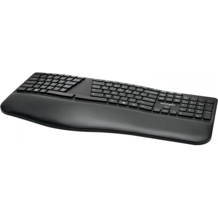 Kensington Pro Fit Ergo Wireless Keyboard - Tastatur - kabellos - 2.4 GHz, Bluetooth 4.0 - USA QWERTY - Schwarz (K75401WW)