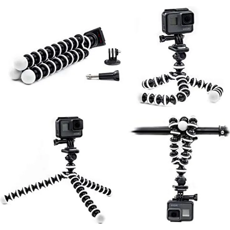 Digicharge Octopus Flexibel Stativ Halterung Ständer für GoPro Hero 8 7 6 5 4 3 Aktion Cam