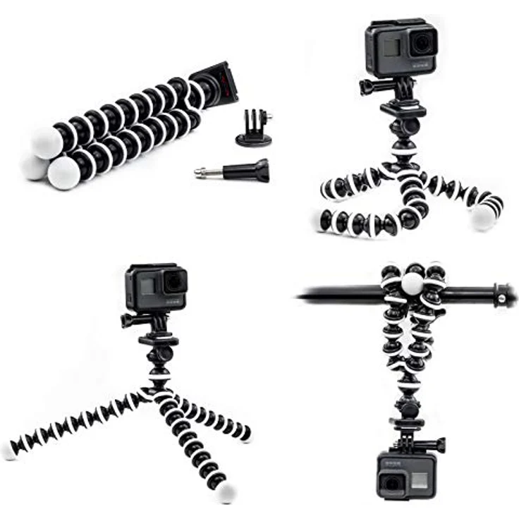 Digicharge Octopus Flexibel Stativ Halterung Ständer für GoPro Hero 8 7 6 5 4 3 Aktion Cam