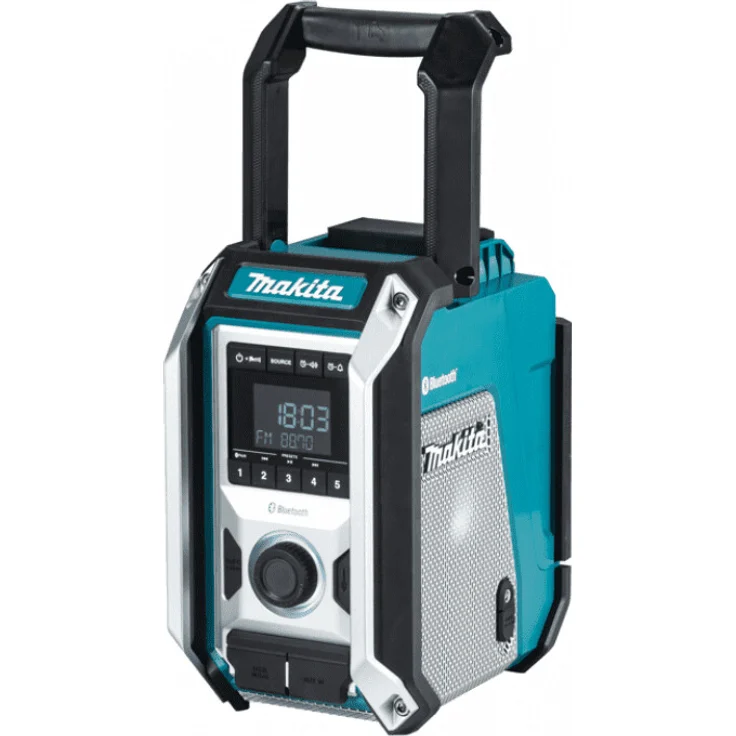 Makita DMR114 12 bis 18 V Li-Ion Baustellenradio mit Bluetooth, LCD-Display, Wecker, geeignet für Outdoor, spritzwassergeschützt, blau – Bild 7
