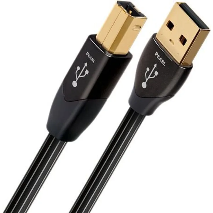 AudioQuest Pearl USB A-B USB-Kabel, 1,5 Meter, Stecker-Stecker, Schwarz, USB 2.0