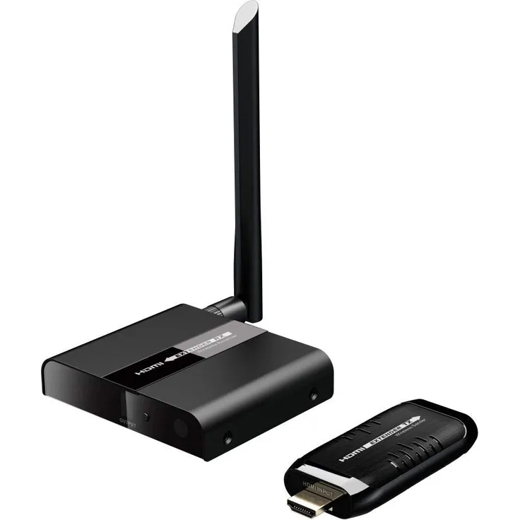 PremiumCord HDMI Wireless Extender bis zu 50m 5,8 GHz, HDBitT, Metallgehäuse, Kompatibel mit Full HD 1080p 60Hz