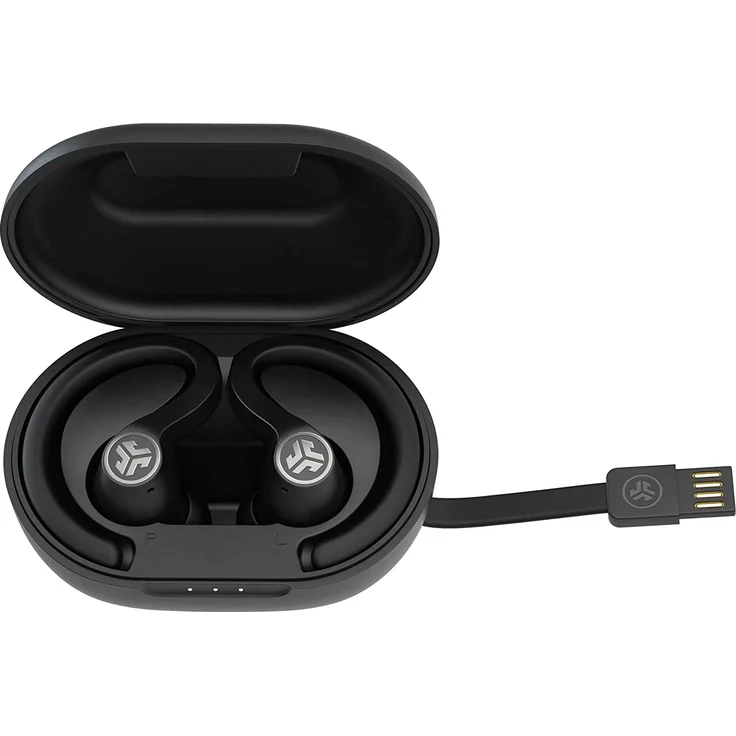 JLab JBuds Air Sport True Wireless In-Ear Kopfhörer, mit Bluetooth, Mikrofon, geeignet für Sport, schwarz – Bild 3