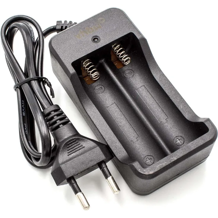 vhbw Akku Ladegerät passend für 17670, 18650 Li-Ion-Akkuzellen, Haushaltsbatterien (3.7V)