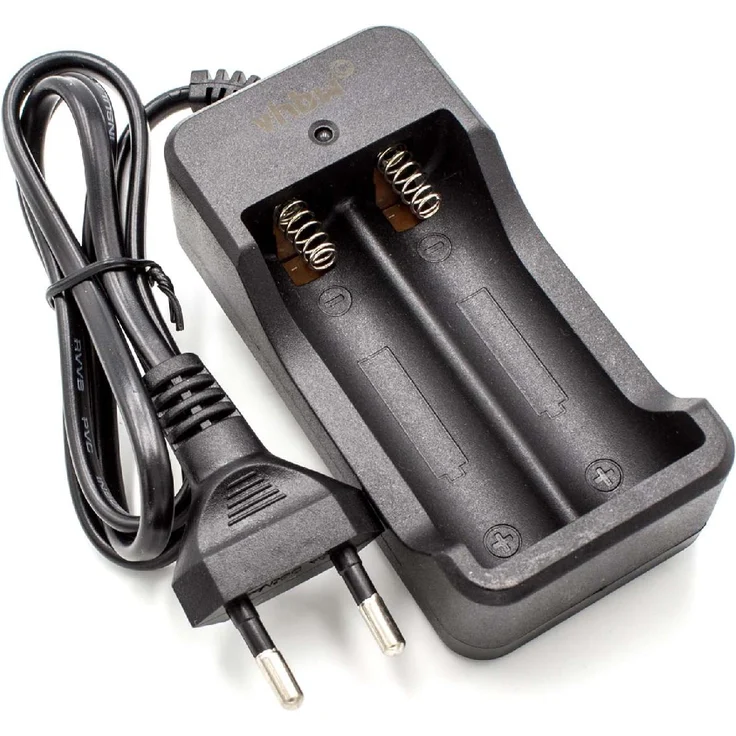 vhbw Akku Ladegerät passend für 17670, 18650 Li-Ion-Akkuzellen, Haushaltsbatterien (3.7V)