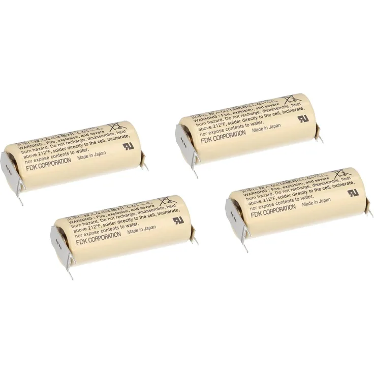 4x FDK Lithium 3V Batterie CR 17450 SE-FT1 A - Zelle Print 2-1 ++--