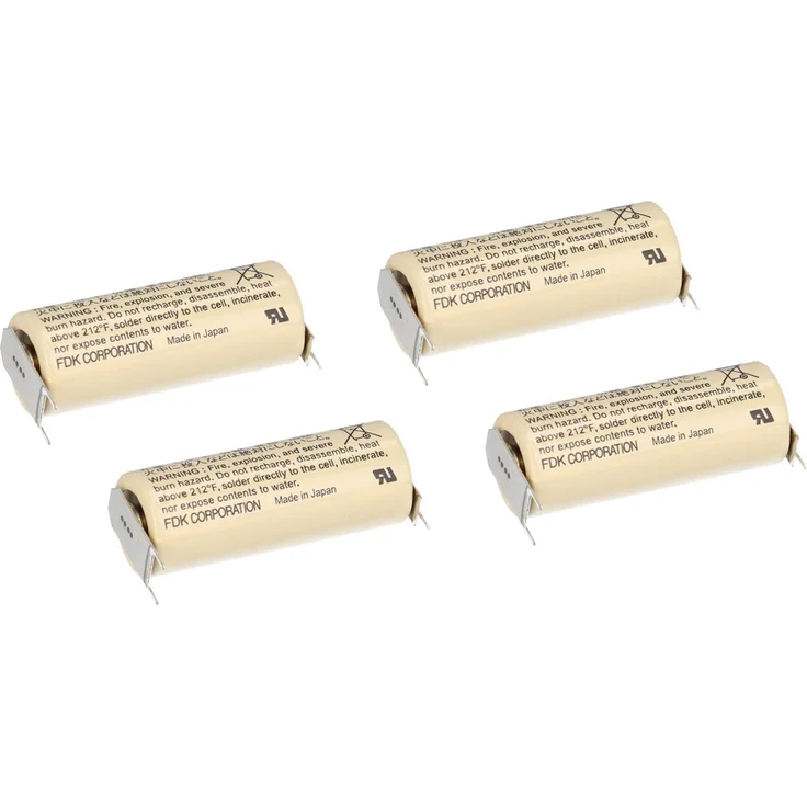4x FDK Lithium 3V Batterie CR 17450 SE-FT1 A - Zelle Print 2-1 ++--