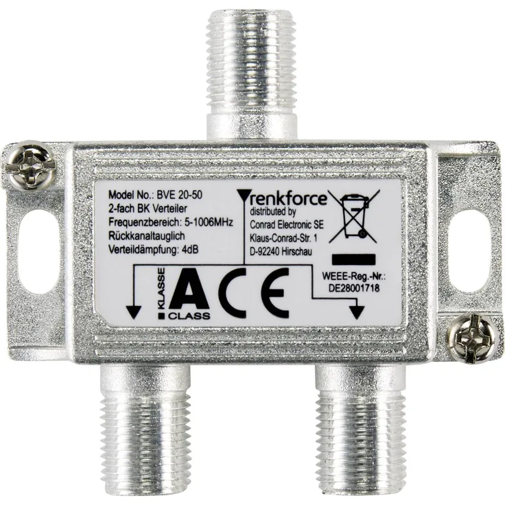 Renkforce Kabel-TV Verteiler 2-fach 5 - 1006MHz-2