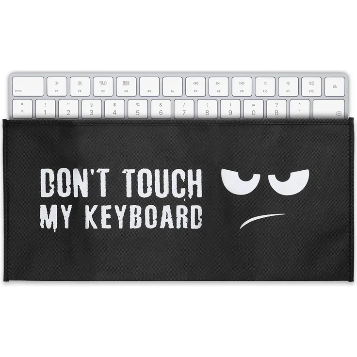 kwmobile Hülle kompatibel mit Universal Keyboard - PC Tastatur Schutzhülle - Keyboard Staub Cover Case Don't Touch My Keyboard Weiß Schwarz