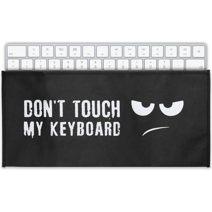 kwmobile Hülle kompatibel mit Universal Keyboard - PC Tastatur Schutzhülle - Keyboard Staub Cover Case Don't Touch My Keyboard Weiß Schwarz