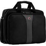 Wenger 600648 Legacy 16 ''Doppel-Zwickel-Laptop-Tasche, Flughafen freundlich mit gepolsterten Dreifach Schutz Fach in schwarz - grau {15 Liter}