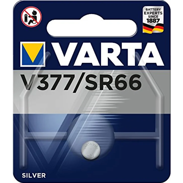 Varta Batterie Knopfzellen, IEC-Code SR66, 1,55 V/27 mAh, Chem. System Silberoxid – Bild 1