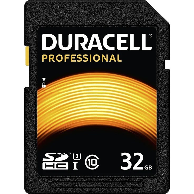 Duracell Professional 32GB SDHC Class 10 Speicherkarte UHS-1 (U3), bis zu 95 MB-Sek