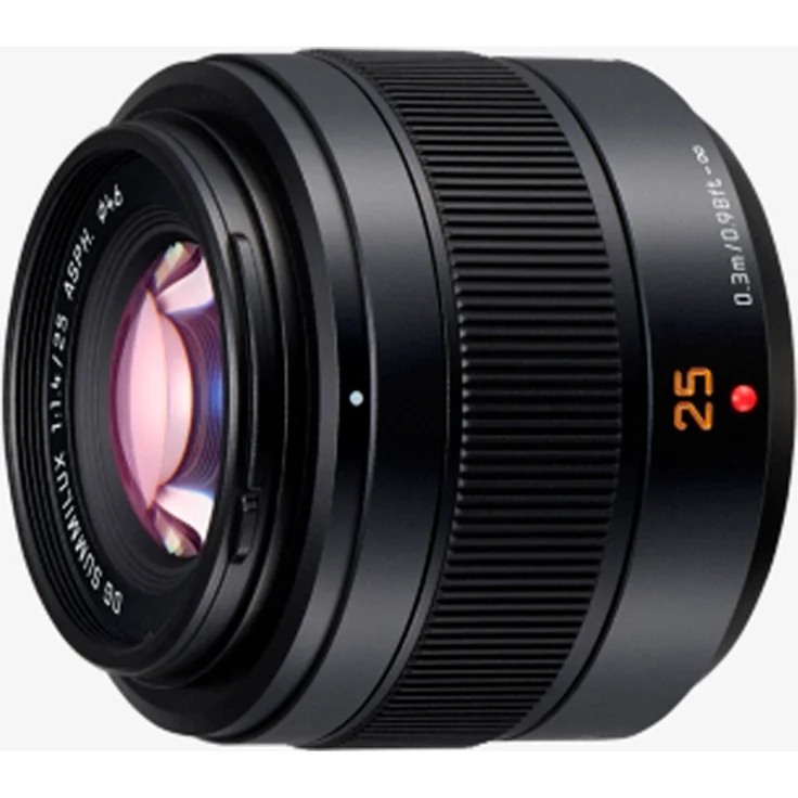 Panasonic H-XA025 Leica DG Summilux Objektiv 25mm (50mm KB), Staubschutz, Spritzwasserschutz, F1.4, Schwarz – Bild 1