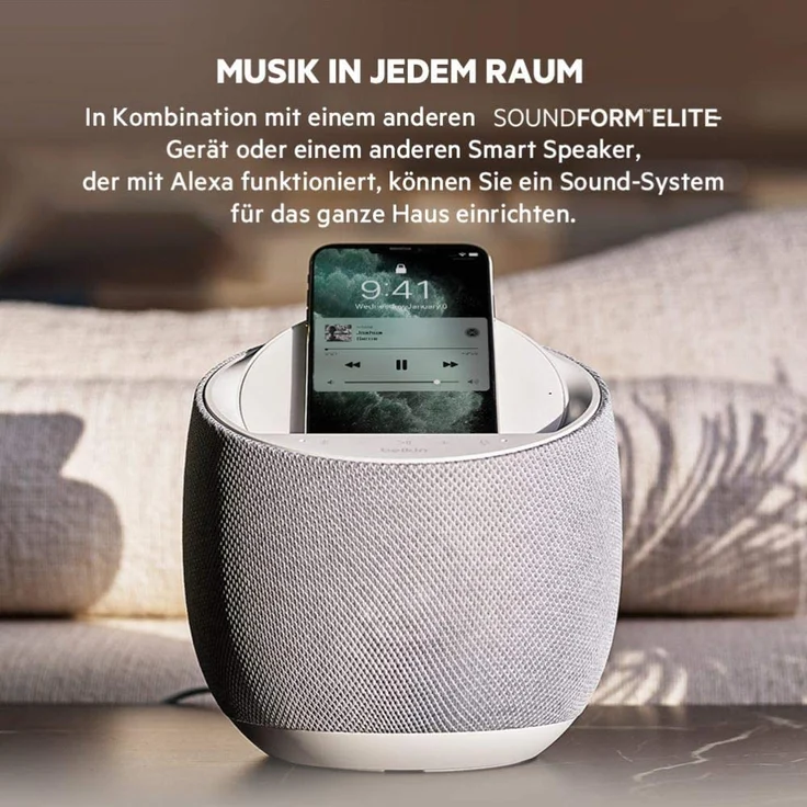 Belkin SoundForm Elite Multiroom-Lautsprecher mit Google Assistant, geeignet für Indoor, schwarz – Bild 11