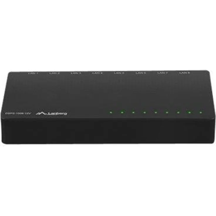 Lanberg DSP2-1008-12V Netzwerk-Switch Unmanaged Gigabit Ethernet (10-100-1000) Schwarz (DSP2-1008-12V)