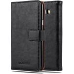 cadorabo Hülle für Samsung Galaxy J5 2016 in GRAPHIT SCHWARZ Handyhülle mit Magnetverschluss, Standfunktion und Kartenfach Case Cover Schutzhülle Etui Tasche Book Klapp Style