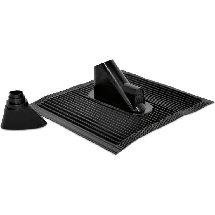 TechniSat Alu Dachziegel Set (mit Gummitülle zur wasserdichten Mast- und Kabeldurchführung 450 x 500mm) schwarz