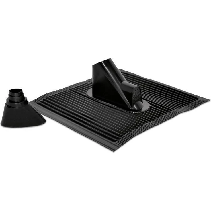 TechniSat Alu Dachziegel Set (mit Gummitülle zur wasserdichten Mast- und Kabeldurchführung 450 x 500mm) schwarz
