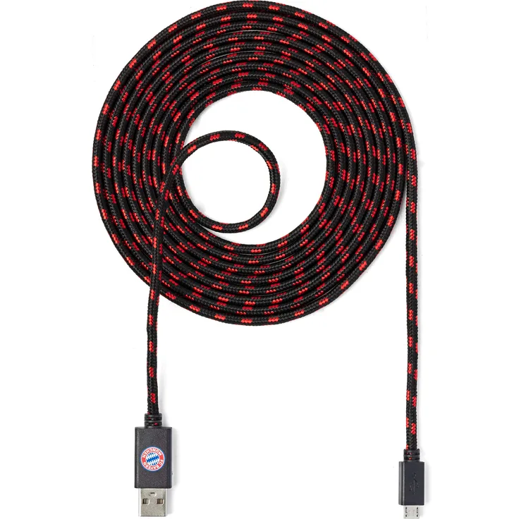 snakebyte Universal Micro USB Ladekabel, 3 Meter, Offiziell FC Bayern München lizenziert, für PS4 & Xbox One Controllern & Smartphones