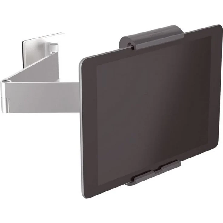 Durable 893423 Tablet Wandhalterung (mit Schwenkarm für Tablets 7-13 Zoll, 360° drehbar mit Diebstahlsicherung) silber-anthrazit – Bild 1