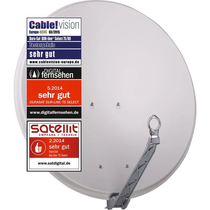 DUR-line Select 75-80 Hellgrau OL Alu Sat-Antenne ohne Logo