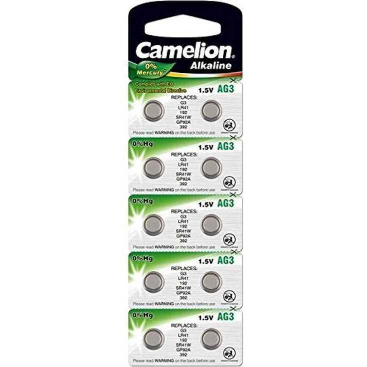 Camelion Alkaline Knopfzelle 1.5V (AG3, LR41, 192, 10er-Pack, Blister) – Bild 1