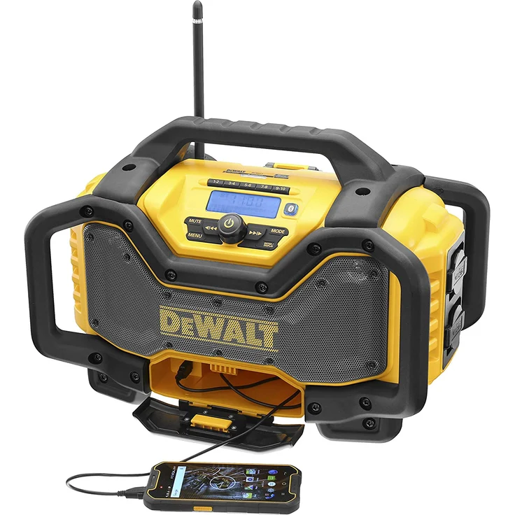 DeWalt DCR027 Baustellenradio mit Bluetooth, spritzwassergeschützt, schwarz, gelb – Bild 4