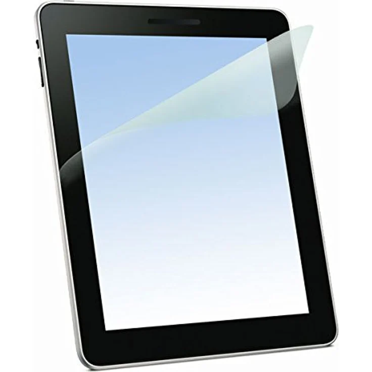 Vivanco T-PR FO UNI78 universal staubabweisend-selbstklebend Schutzfolie mit Schnittmuster für Tablet von 17,8cm (7 Zoll) bis 20,3 cm (8 Zoll) inkl. Reinigungstuch transparent