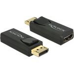 Delock 65573 Adapter Displayport 1.2 Stecker > HDMI Buchse 4K Aktiv schwarz, 